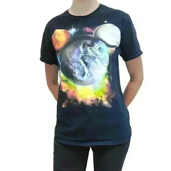 Disney Space Planets Micky Mouse Graphic Tee - Picture 1 of 3